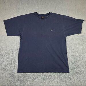 Vintage 90s Nike T Shirt Mens XL Blue Side Swoosh BLACK Tag Made in GREECE #1668